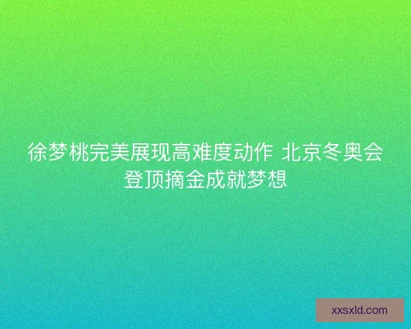 徐梦桃完美展现高难度动作 北京冬奥会登顶摘金成就梦想