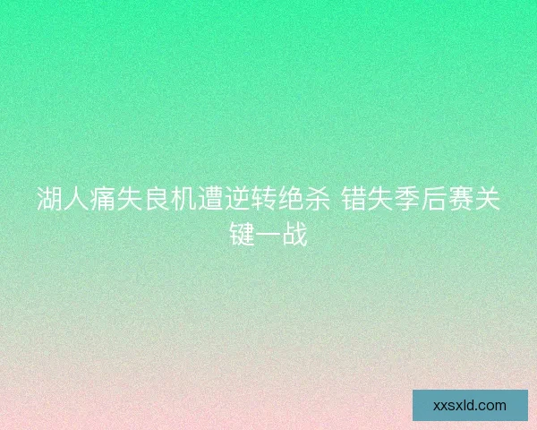 湖人痛失良机遭逆转绝杀 错失季后赛关键一战