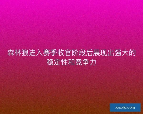 森林狼进入赛季收官阶段后展现出强大的稳定性和竞争力 森林狼进入赛季收官阶段后展现出强大的稳定性和竞争力