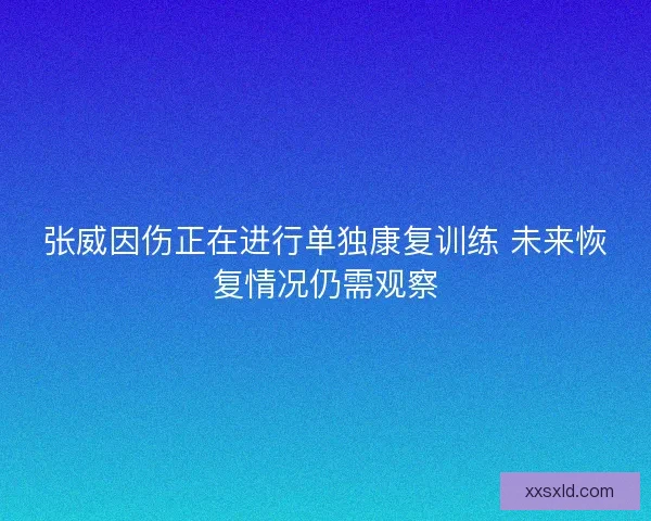 张威因伤正在进行单独康复训练 未来恢复情况仍需观察 张威因伤正在进行单独康复训练 未来恢复情况仍需观察